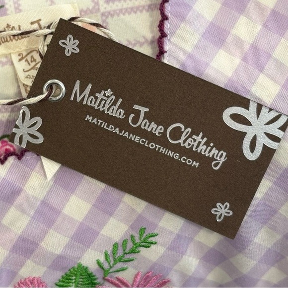 NWT Matilda Jane Enchanted Garden Gingham Tunic Top & Floral Pant Set Size 14 - Picture 9 of 10